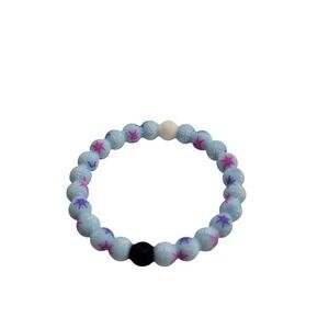 Lokai Disney Frozen Anna & Elsa Bracelet Blue Snowflake Silicone Bead Medium